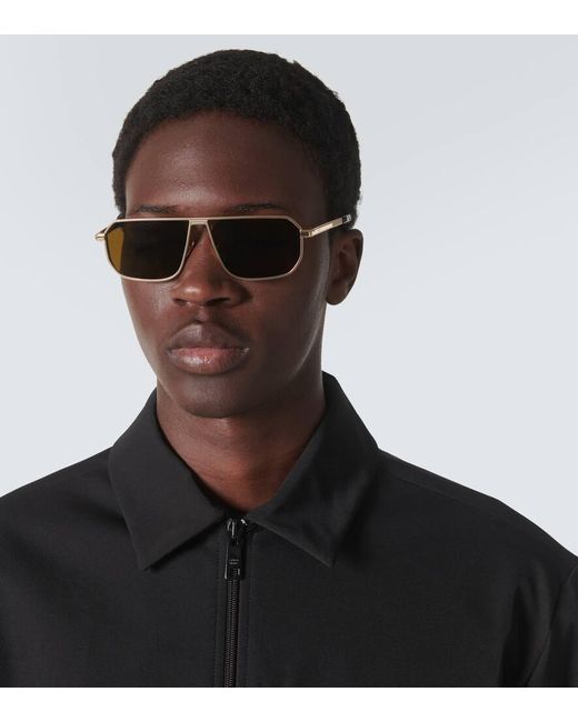 Gafas de sol de aviador Prada de hombre de color Brown