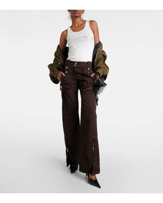 Blumarine Black Low-Rise Denim Cargo Pants