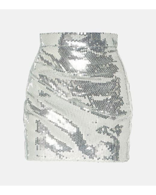 Alex Perry White Sequined Miniskirt
