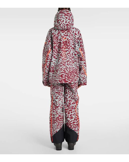 Adidas By Stella McCartney Red X Terrex Truenature 2L Leopard-Print Ski Jacket