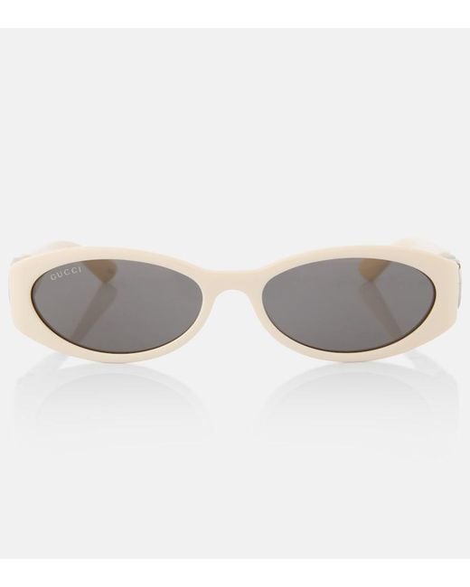 Gucci Gray Gg Oval Sunglasses