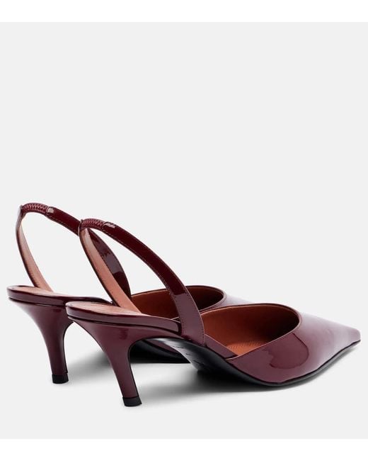 AMINA MUADDI Red Slingback-Pumps Sofia 60 Aus Lackleder