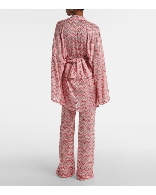Missoni Pink Zigzag Lame Robe