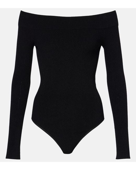 Alaïa Black Ribbed Bodysuit