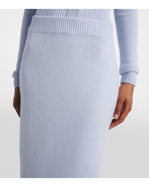 Jupe Crayon Midi En Laine Et Cachemire Carolina Herrera en coloris Blue
