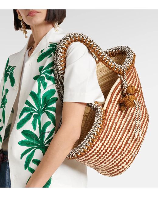 ALÉMAIS Brown Dee Dee Large Raffia Tote Bag