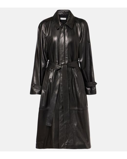 Nour Hammour Black Mantel Isolde Aus Leder