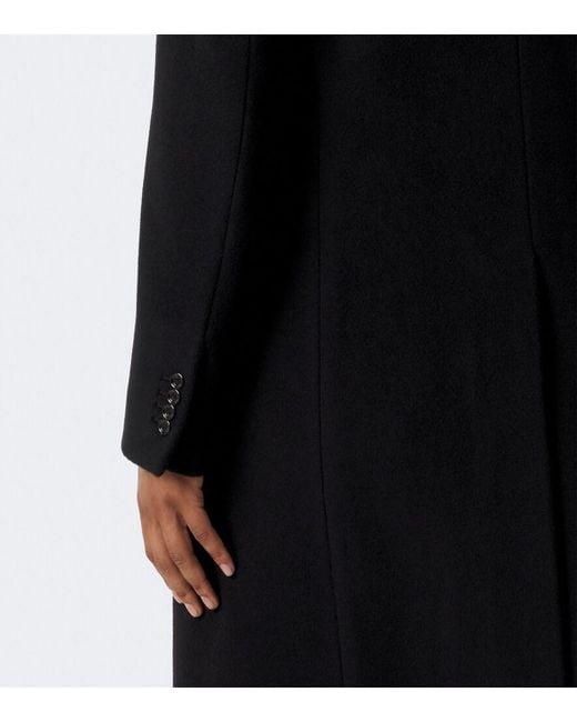 Lardini Black Double-Breasted Virgin Wool Coat for men