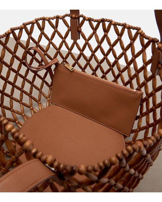 Saint Laurent Brown Panier Small Wooden Basket Bag