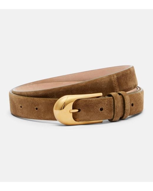 Khaite Brown Dome Suede Belt