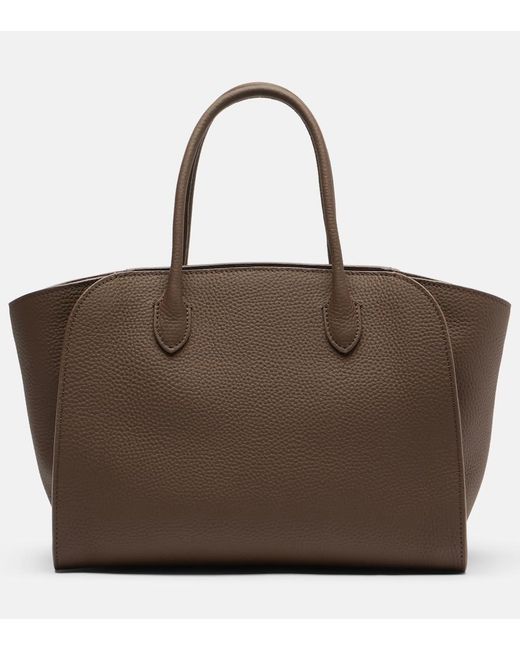 The Row Brown Marlo 12 Leather Tote Bag