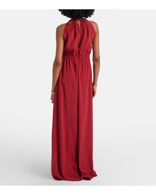 Max Mara Red Alamaro Halterneck Jumpsuit
