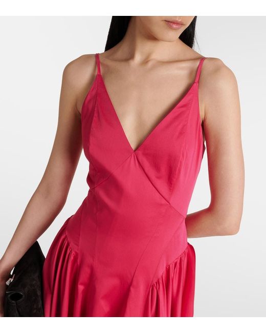 TOVE Red Solene Cotton-Blend Midi Dress