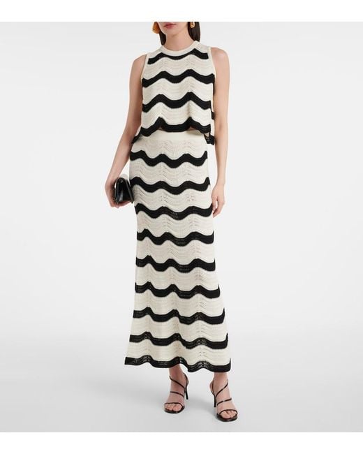 LaDoubleJ Black Chevron Cotton Crochet Crop Top