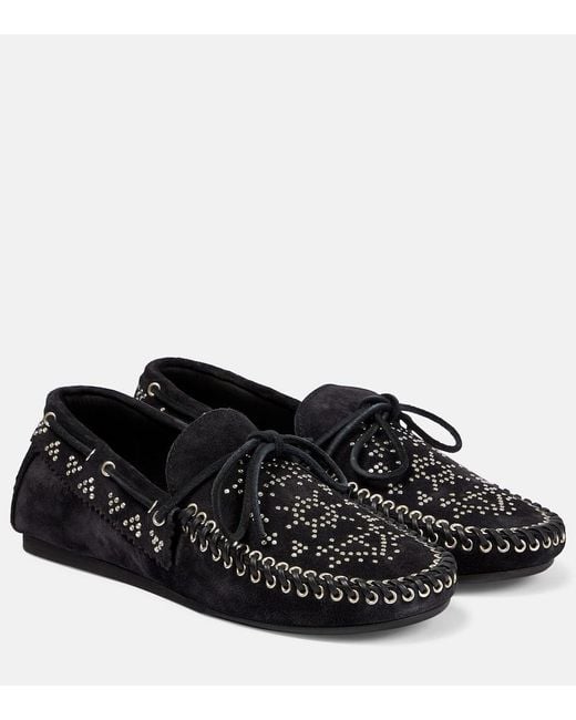 Mocasines con puntera redonda y apliques Isabel Marant de color Black