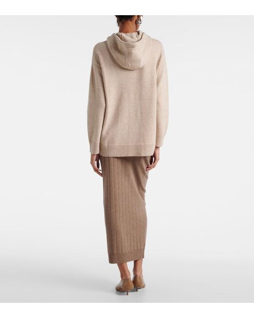 Max Mara Natural Liana Wool And Cashmere Hoodie