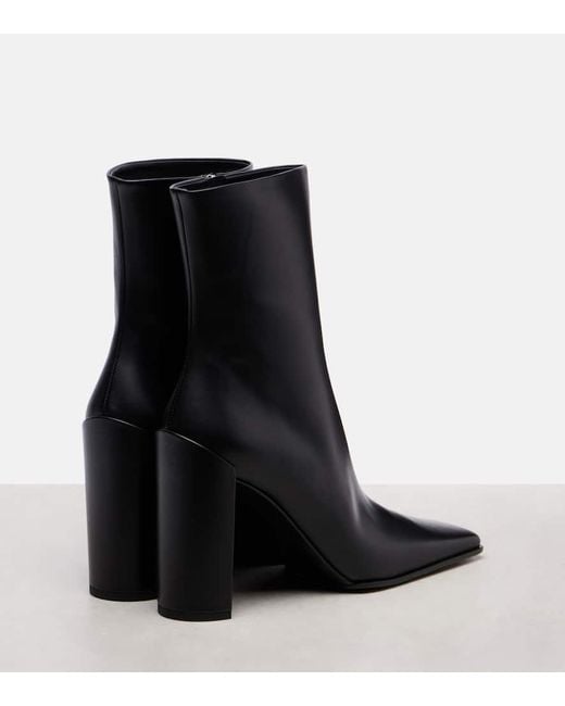 Alaïa Black Leather Ankle Boots