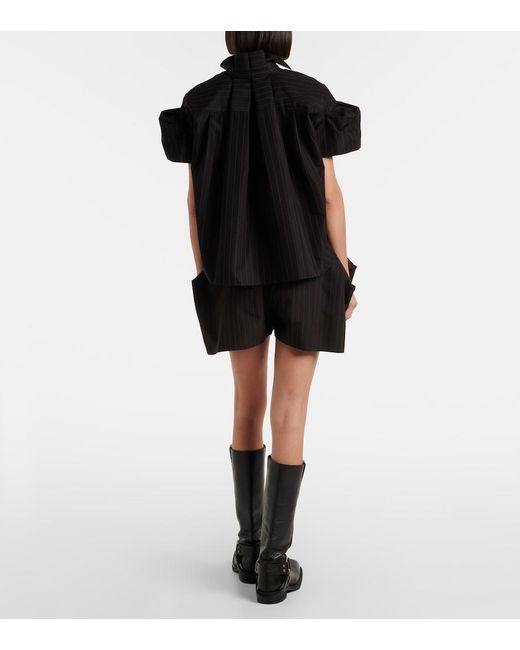 Sacai Black Striped Bermuda Shorts