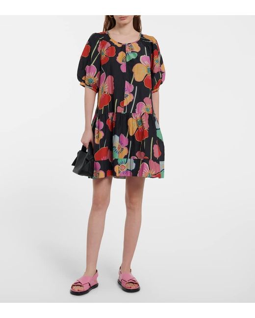 Vestido Corto Rachel Floral Velvet de color Multicolor