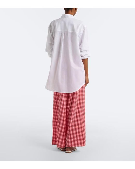 Montce Pink Gingham Seersucker Wide-Leg Pants