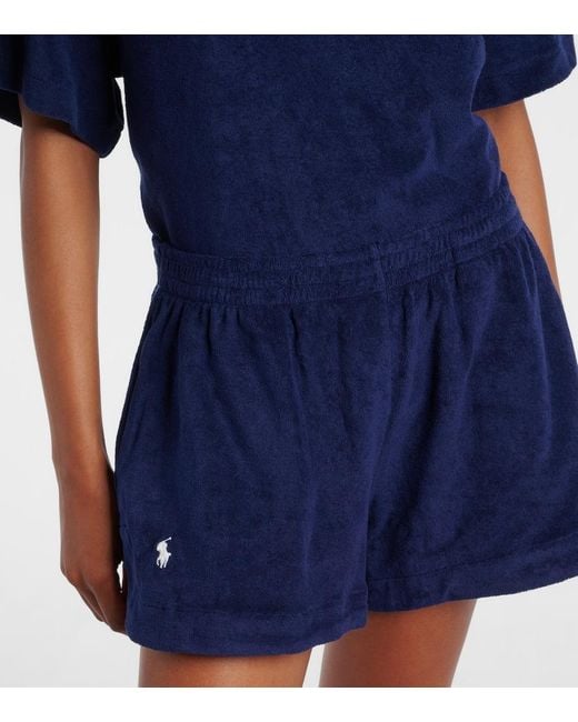 Polo Ralph Lauren Blue Set Of Cotton Polo Shirt And Bermuda Shorts