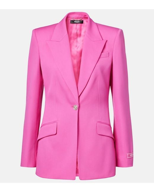 Versace Pink Medusa Wool Blazer