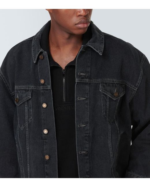 Giacca di jeans di Saint Laurent in Black da Uomo