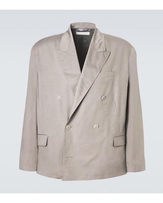 Our Legacy Gray Halt Double-Breasted Blazer for men