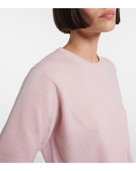 Jil Sander Pink Cropped Wool And Cashmere Sweater