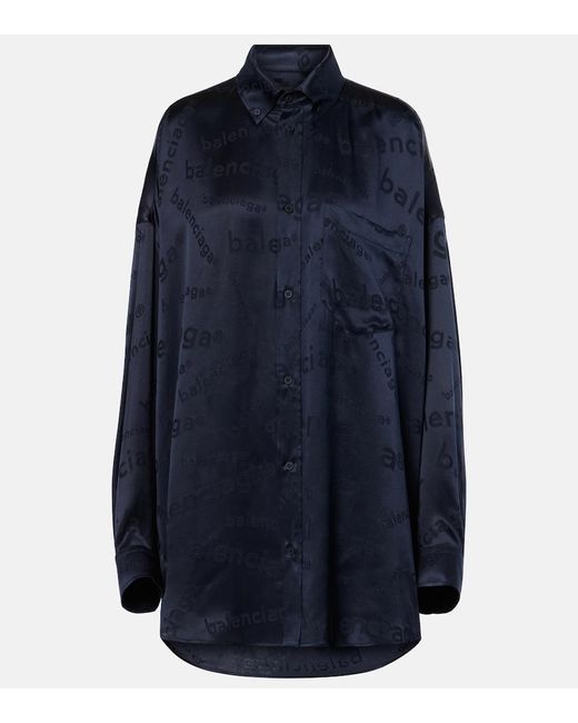 Balenciaga Blue Cocoon Silk Shirt