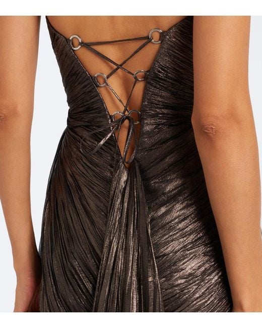Maria Lucia Hohan Black Heidi Metallic Silk Corset Gown