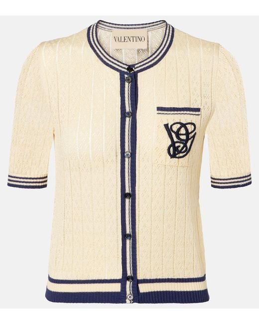 Valentino Natural Cardigan Aus Einem Leinengemisch