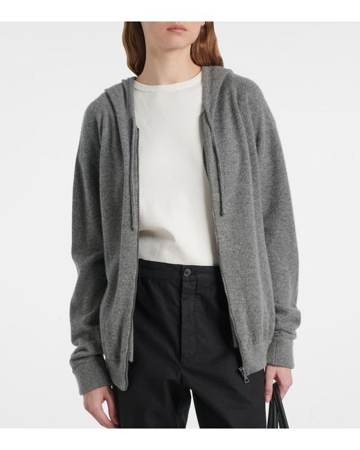 The Row Gray Kawoa Cashmere Zip-Up Hoodie