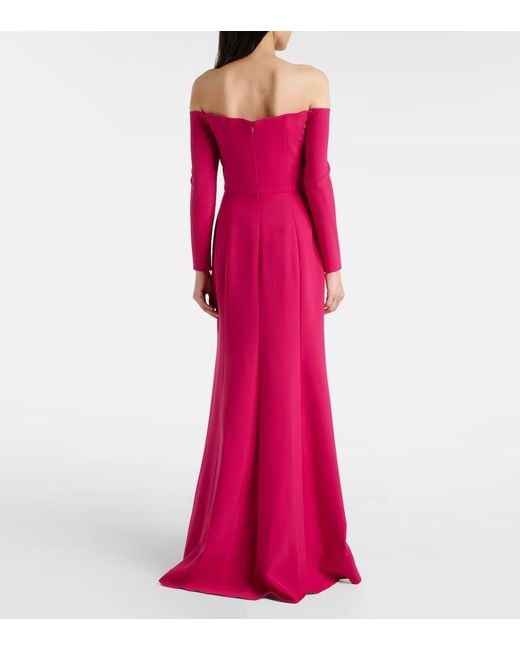 Carolina Herrera Pink Off-Shoulder Gown
