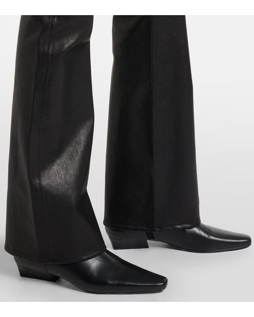 FRAME Black Reboot Leather Flared Pants