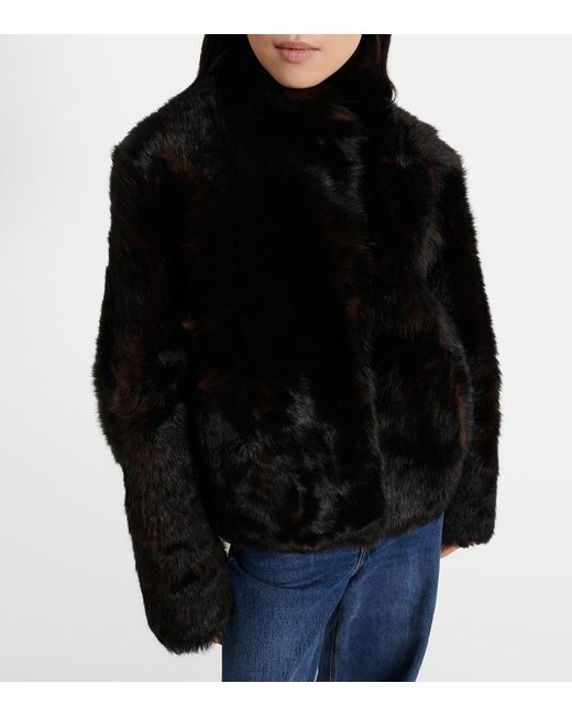 Totême Black Silky Shearling Jacket