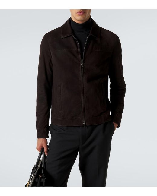 Thom Sweeney Black Suede Jacket for men