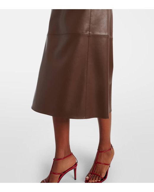 Max Mara Brown Midirock Plata Aus Lederimitat