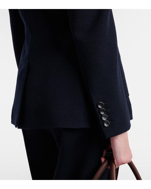 Max Mara Blue Utilita Virgin Wool Jersey Blazer