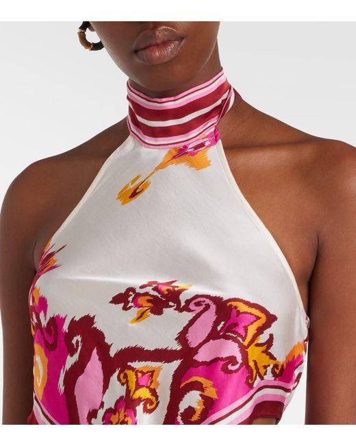 Poupette Red Guilia Printed Halterneck Top
