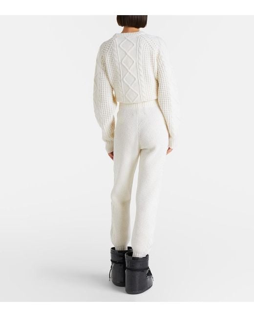 Perfect Moment White Crystal Wool Sweatpants