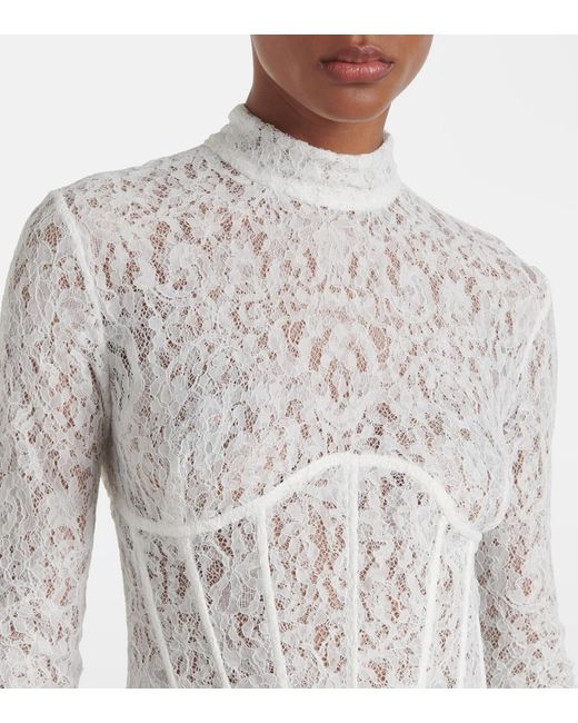 The New Arrivals Ilkyaz Ozel White Isadora Lace Corset Gown