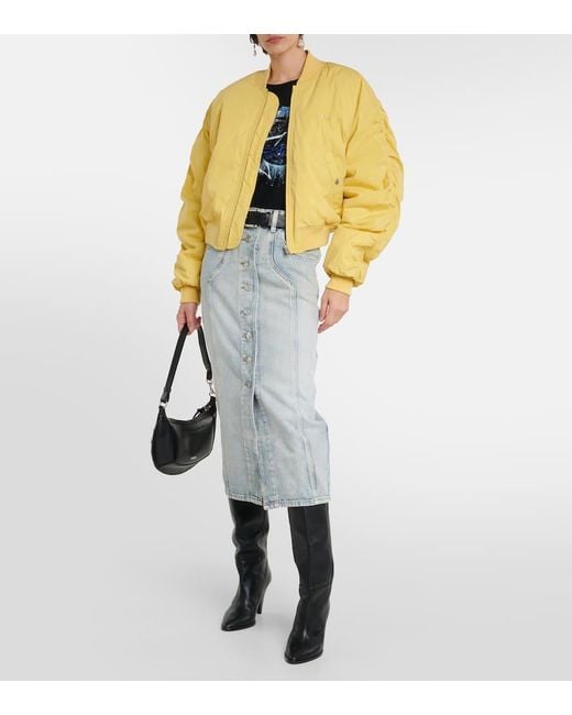Isabel Marant Yellow Bessime Cotton-Blend Bomber Jacket