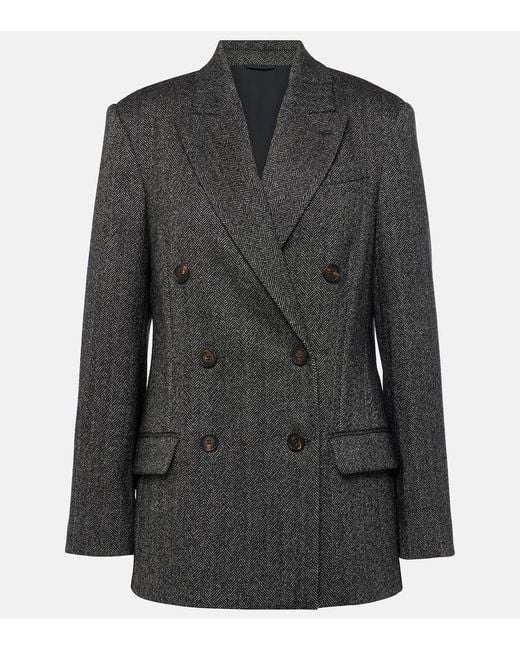 Brunello Cucinelli Black Wool-Blend Blazer