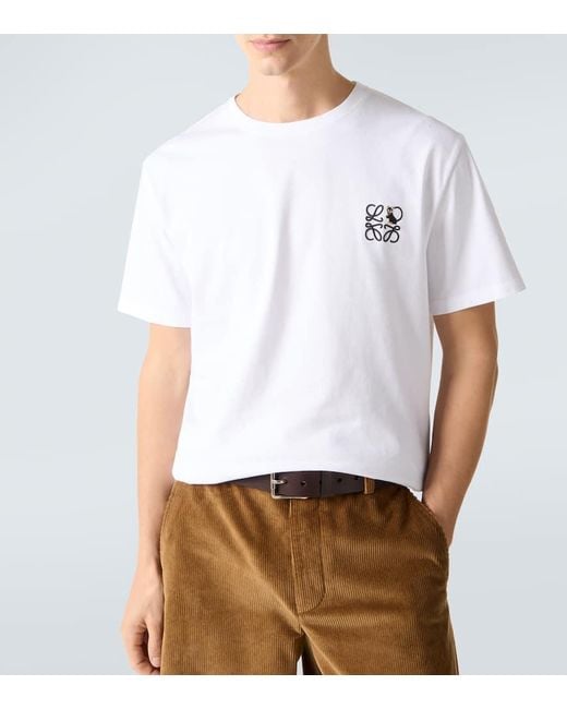 Loewe White X Louis Wain Anagram Cotton Jersey T-Shirt for men