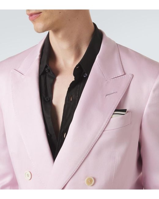 Tom Ford Natural Printed Silk Pocket Square for men