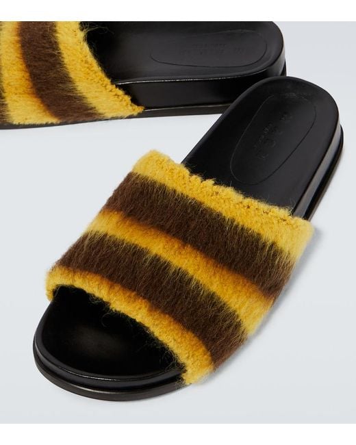 Marni Multicolor Fussbett Striped Slides for men