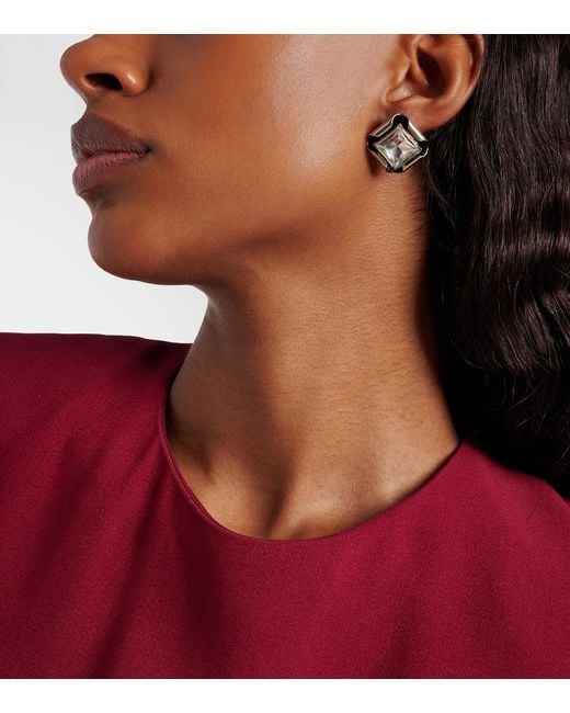 Givenchy White Crystal-Embellished Earrings