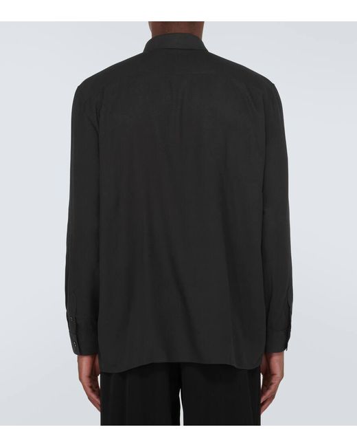 Camicia in pique di Saint Laurent in Black da Uomo