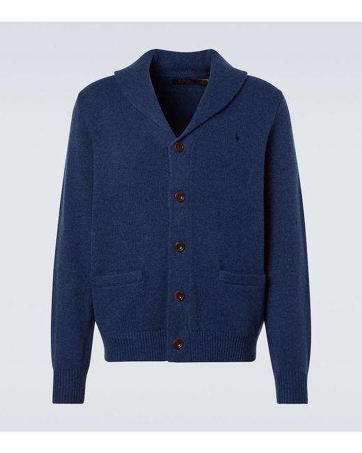 Polo Ralph Lauren Blue Wool And Cashmere Cardigan for men